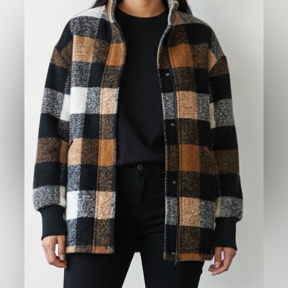 Steve Madden BB Dakota Plaid Times Coat    Size Large